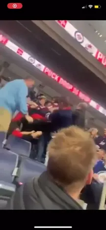 Man breaking up fight at NHL game falls down the stairs and crushes head against the boards