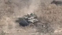 UA POV: Russian T-90M gets obliterated by a Ukrainian ATGM. Luhansk front.