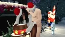 Cheating Ebony wife fucked by Santa’s big cock