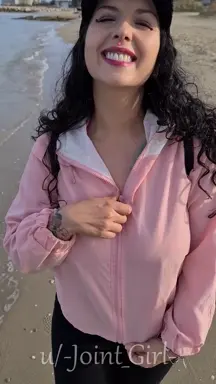 Surprising everyone at the beach with my big natural tits (OC)